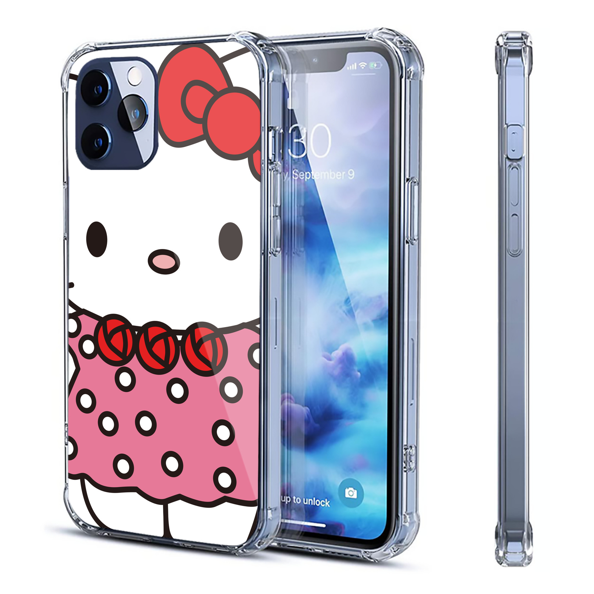 （画像用） Hello Kitty ハローキティ 【iPhone 12シリーズ対応】透明スマホケース（クリアソフトケース）